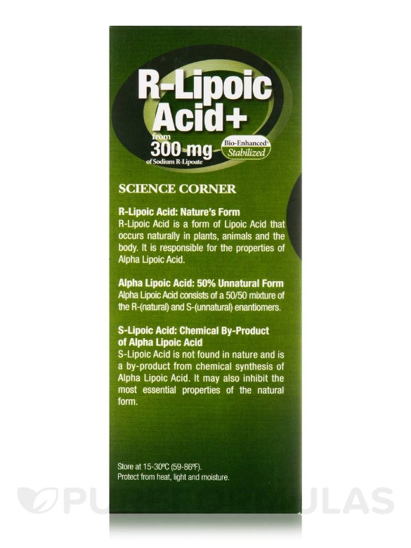 Bio-Enhanced® R-Lipoic Acid + 300 mg - 60 Vegetarian Capsules - Alternate View 4