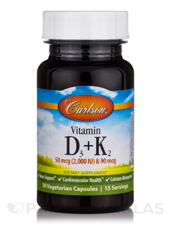 Vitamin D3 + K2 (50 mcg & 90 mcg) - 30 Capsules