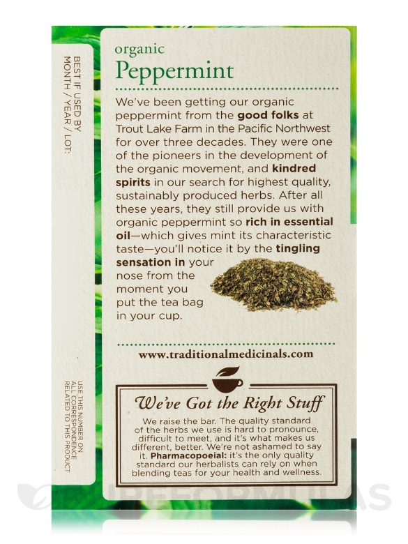 Organic Peppermint Tea - 16 Tea Bags - Alternate View 4