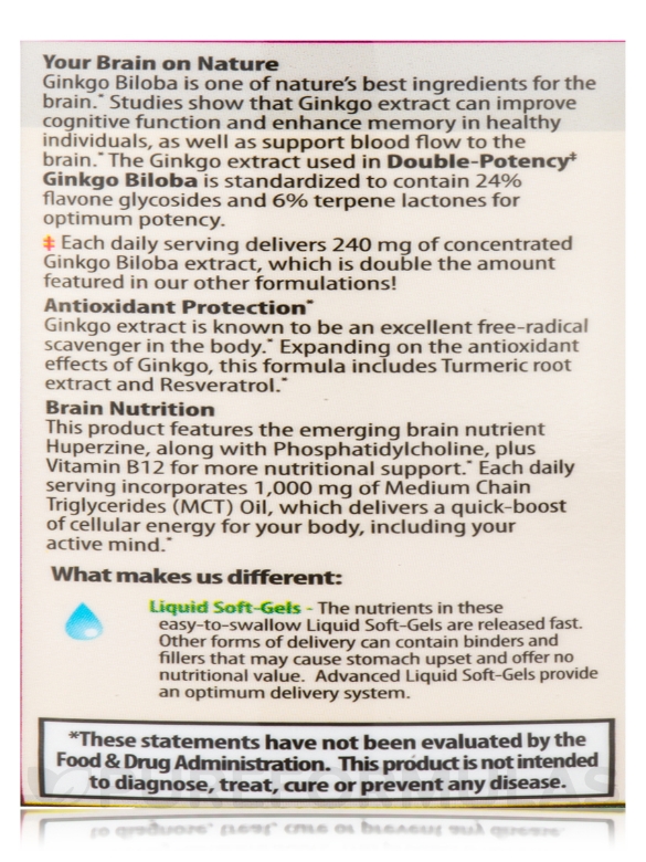 Double-Potency Ginkgo Biloba - 60 Liquid Soft-Gels - Alternate View 5