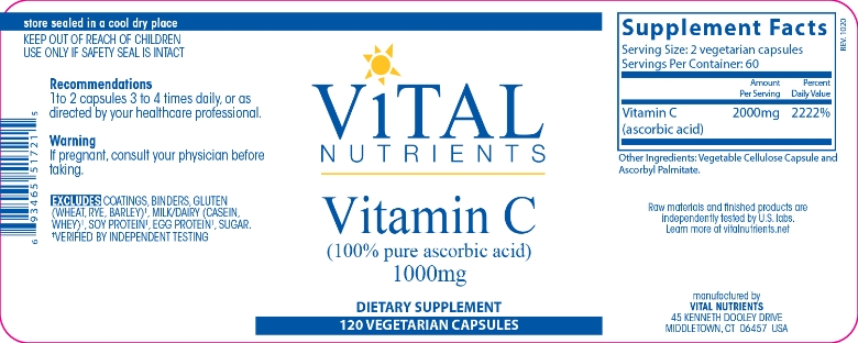 Vitamin C 1000 mg - 120 Vegetarian Capsules - Alternate View 3