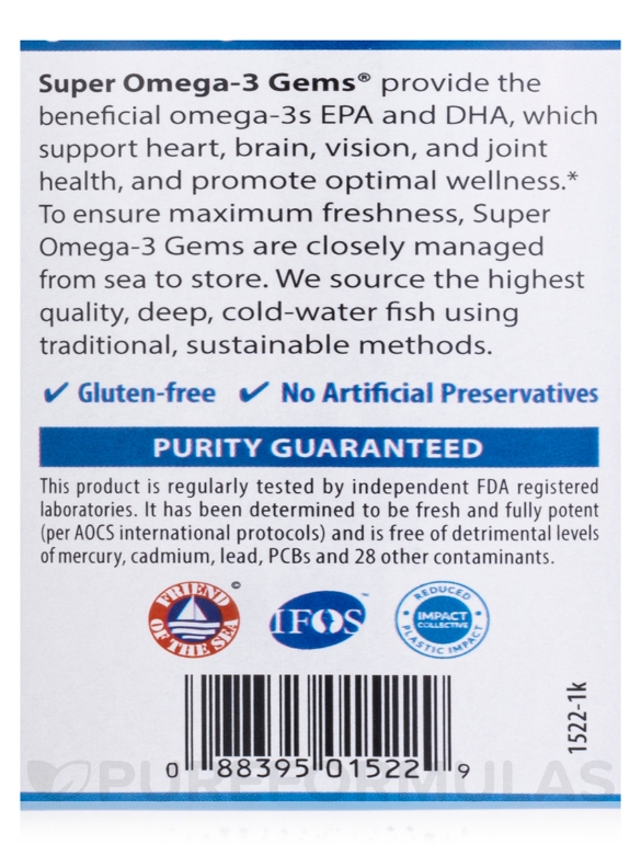 Super Omega-3 Gems® 1200 mg (Wild Caught) - 250 Soft Gels - Alternate View 4