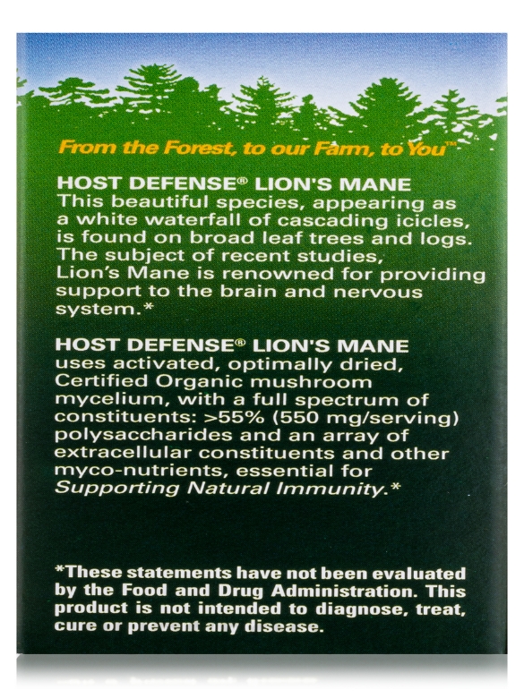 Organic Lion's Mane - 30 Vegetarian Capsules - Alternate View 8