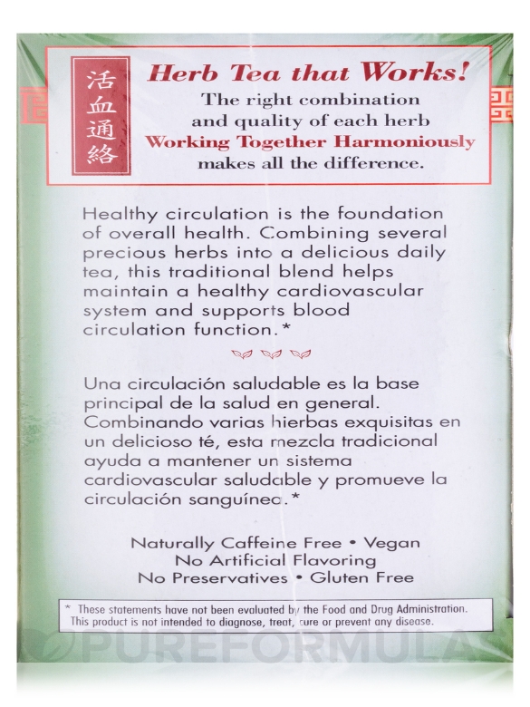 Blood Circulation Herbal Tea - 20 Tea Bags - Alternate View 8