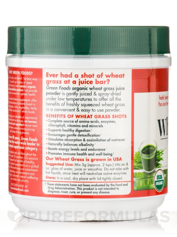 Organic and Raw Wheatgrass Shots - 5.3 oz (150 Grams) - Alternate View 4