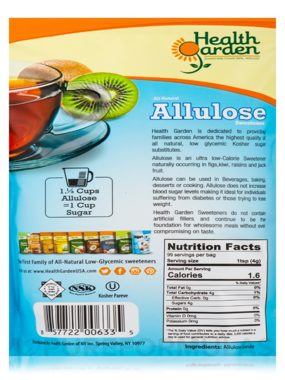 Allulose Sweetener - 14 oz (397 Grams) - Alternate View 2