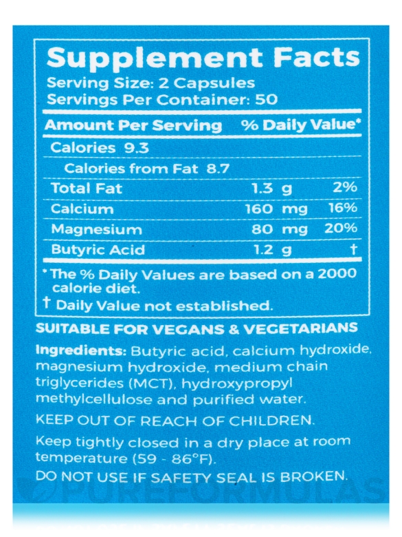 Calcium/Magnesium Butyrate - 100 Capsules - Alternate View 4