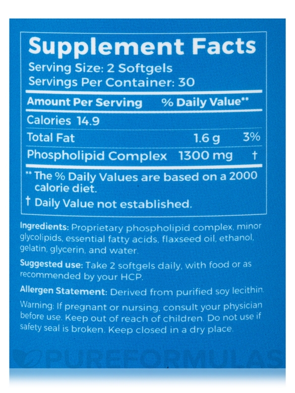 BodyBio PC (Phosphatidylcholine) - 60 Softgels - Alternate View 4