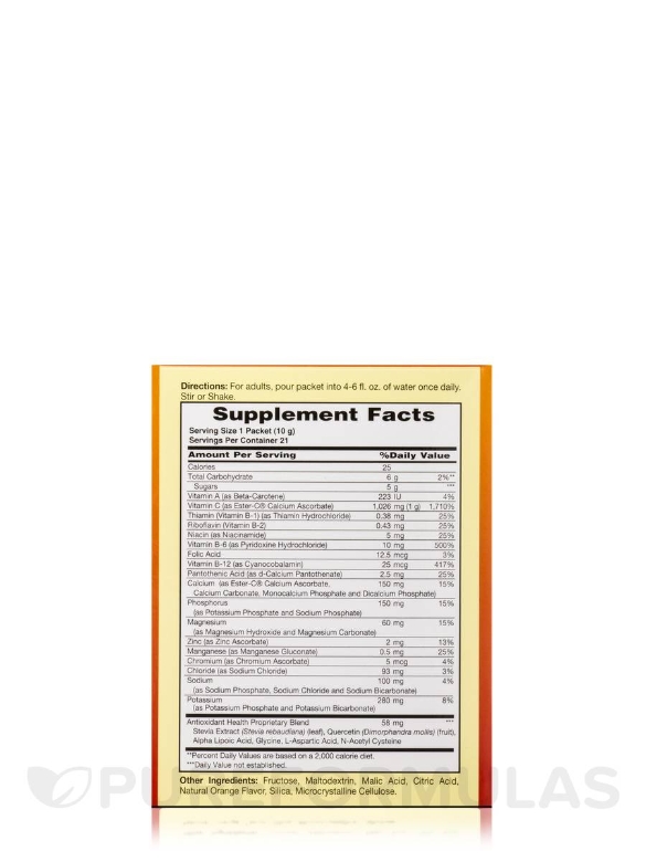 Ester-C® 1000 mg Effervescent Orange Powder - 1 Box of 21 Single Serving Packets - Alternate View 4