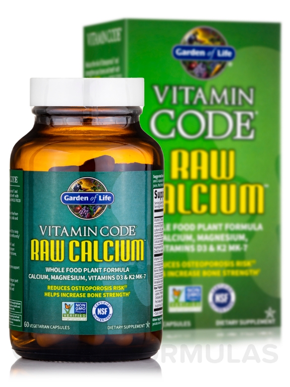 Vitamin Code® - Raw Calcium - 60 Vegetarian Capsules - Alternate View 1