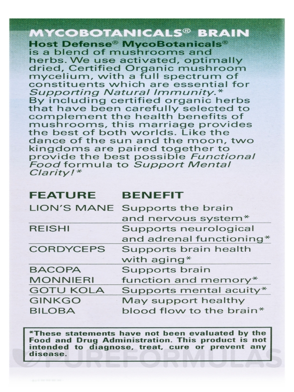 MycoBotanicals® Brain - 60 Vegetarian Capsules - Alternate View 8