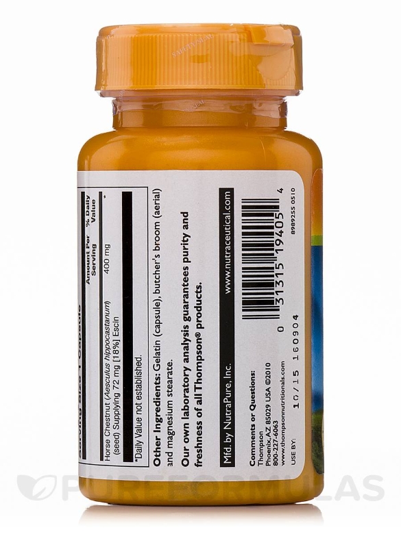 Horse Chestnut 400 mg (Standardized Extract) - 60 Capsules - Alternate View 2