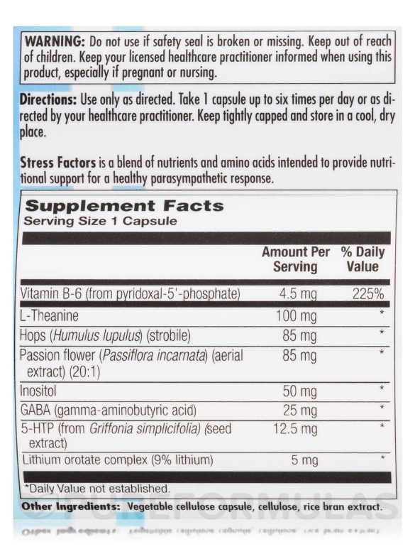 Stress Factors - 60 Veggie Capsules - Alternate View 4