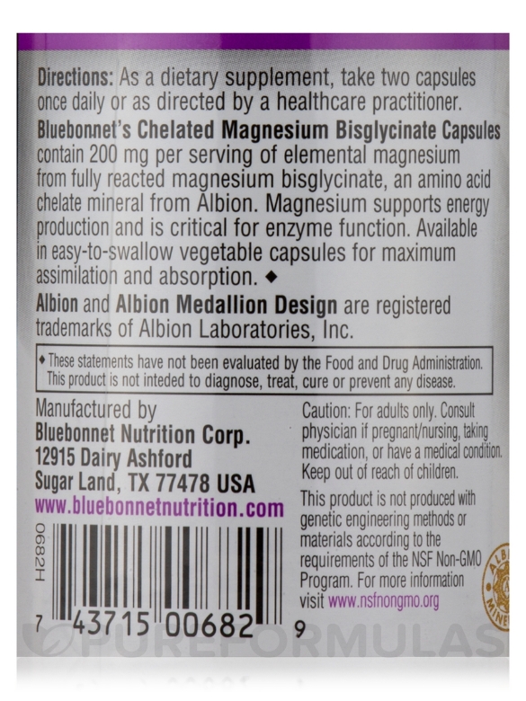 Chelated Magnesium - 60 Vegetable Capsules - Alternate View 4