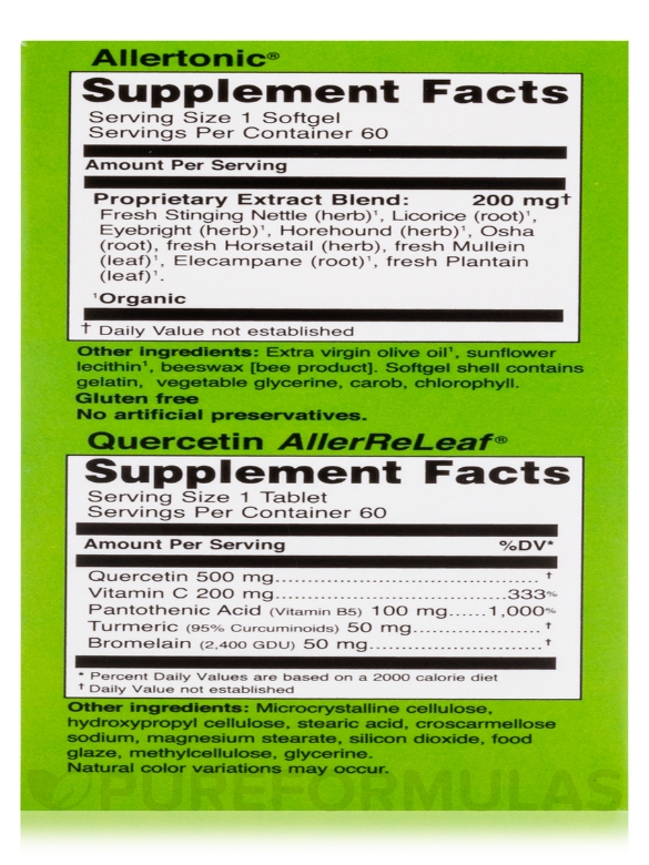 Allergy ReLeaf® System - 2 Bottles - 60 ct bottles (Allertonic® & Quercetin AllerReLeaf®) - Alternate View 7