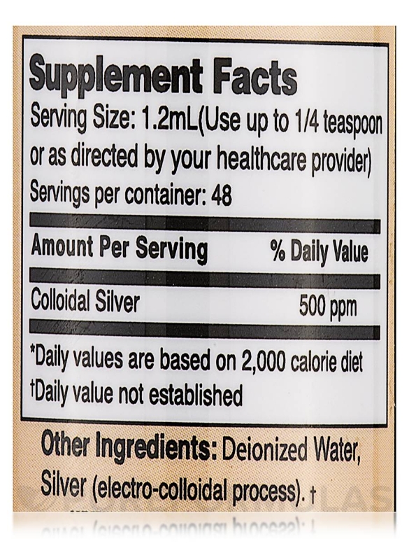 Liquid Colloidal Silver 500 ppm - 2 fl. oz (59.44 ml) - Alternate View 3