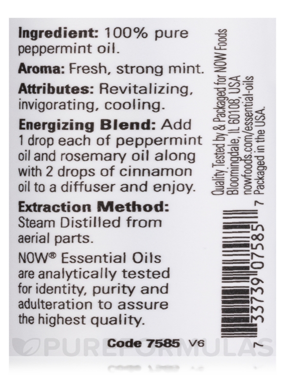 NOW® Essential Oils - Peppermint Oil - 1 fl. oz (30 ml) - Alternate View 3