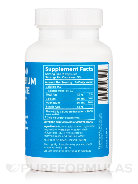 Calcium/Magnesium Butyrate - 100 Capsules - Alternate View 1