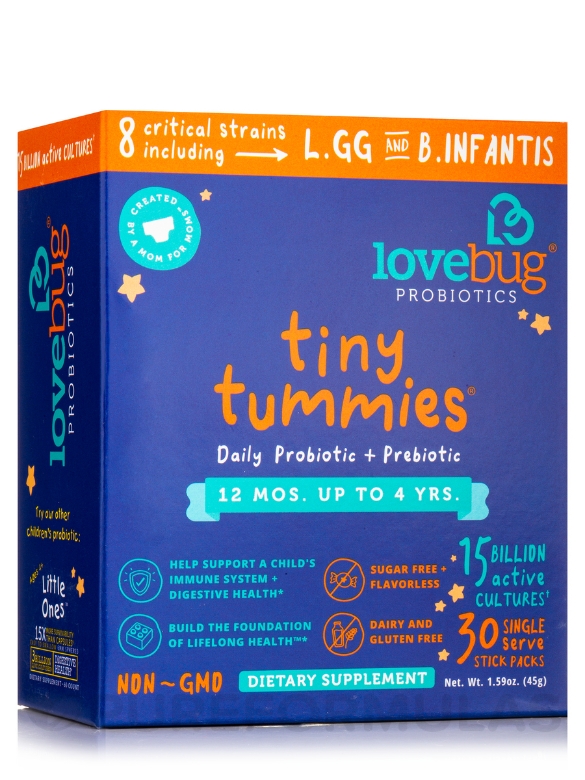 Tiny Tummies (1 - 4 Years) - 1 Box of 30 Stick Packs (1.59 oz / 45 Grams)