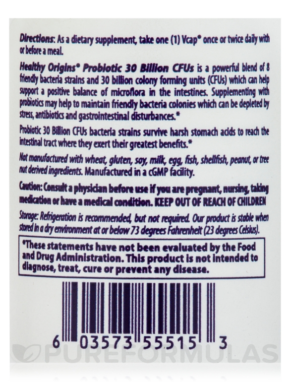 Probiotic 30 Billion CFUs - 60 Vcaps® - Alternate View 4