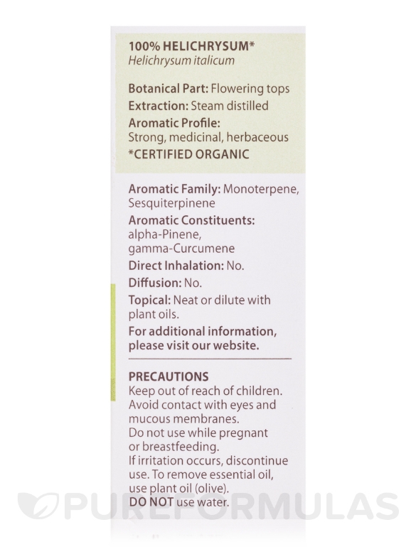Organic Helichrysum Essential Oil - 0.068 fl. oz (2 ml) - Alternate View 4