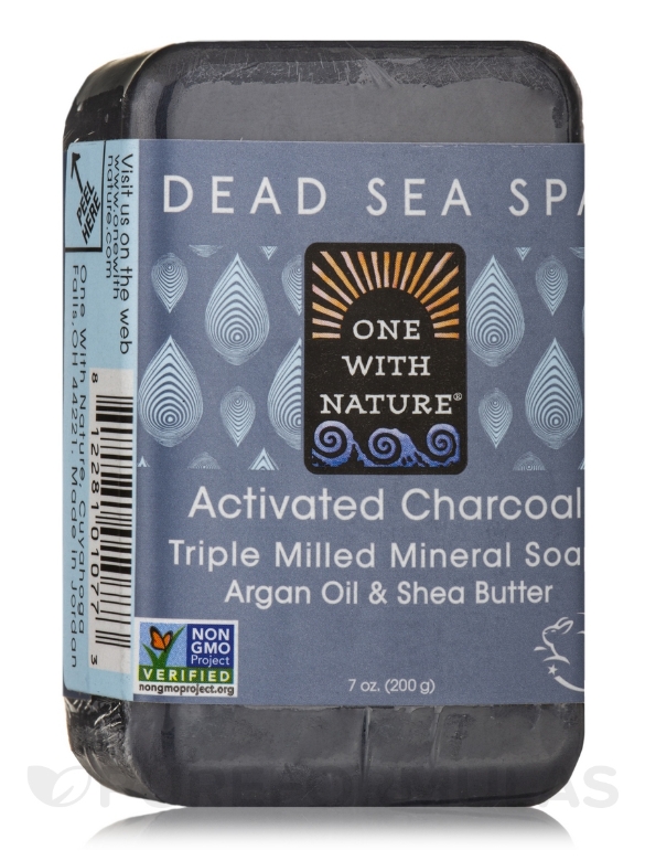 Activated Charcoal - Triple Milled Mineral Soap Bar with Argan Oil & Shea Butter - 7 oz (200 Grams)