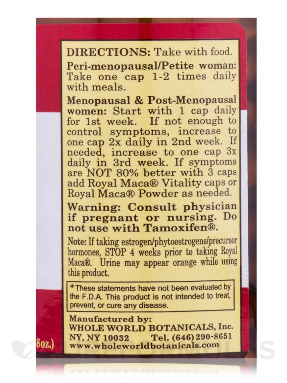 Royal Maca Plus with DIM for Women - 90 Vegetarian Capsules - Alternate View 3