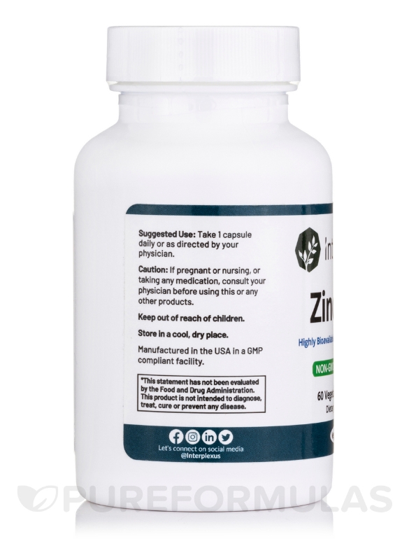 Zinc Plus - 60 Vegetarian Capsules - Alternate View 3