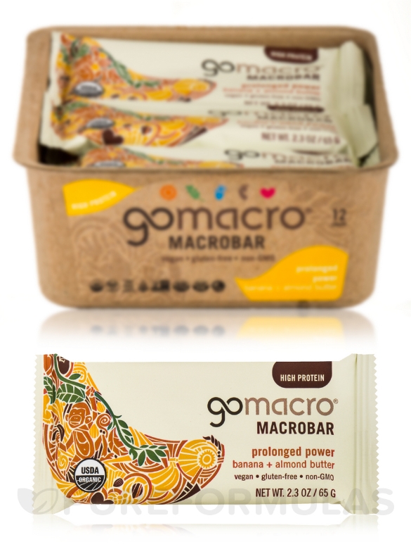 MacroBar Banana + Almond Butter - Box of 12 Bars (2.3 oz / 65 Grams each) - Alternate View 3