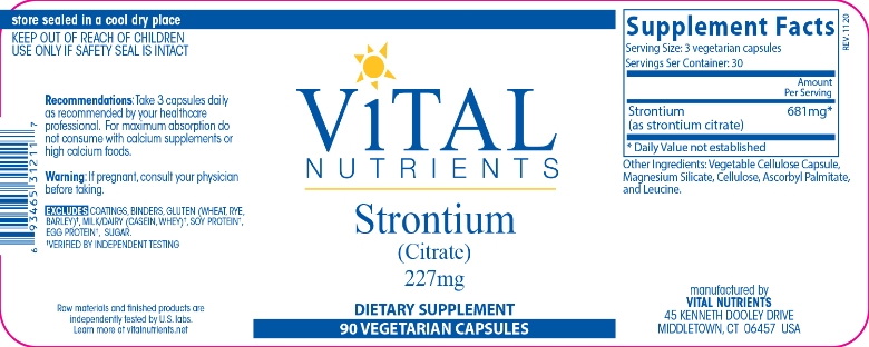 Strontium (Citrate) 227 mg - 90 Vegetarian Capsules - Alternate View 3