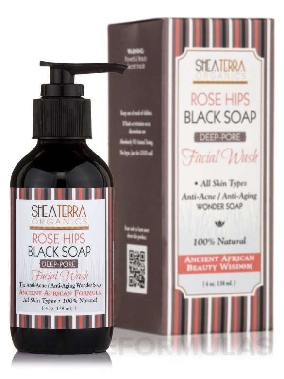 Rose Hips Black Soap Deep Pore Facial Wash - 4 oz (118 ml)