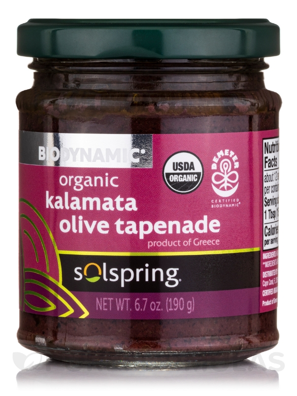 Solspring™ Biodynamic® Organic Kalamata Olive Tapenade - 6.7 oz (190 Grams)