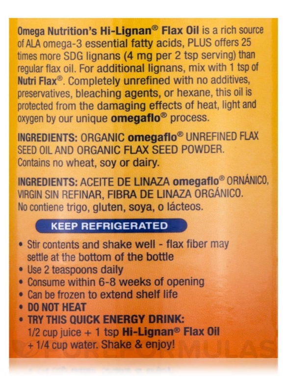 Hi Lignan® Flax Oil (Organic) - 16 fl. oz (473 ml) - Alternate View 5