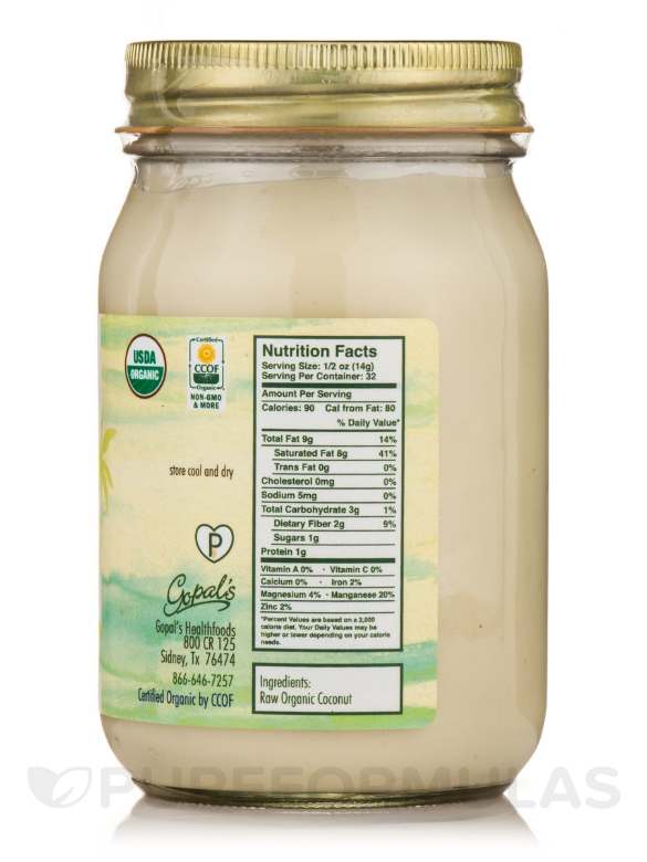 Organic Raw Coconut Butter - 16 oz (453 Grams) - Alternate View 1