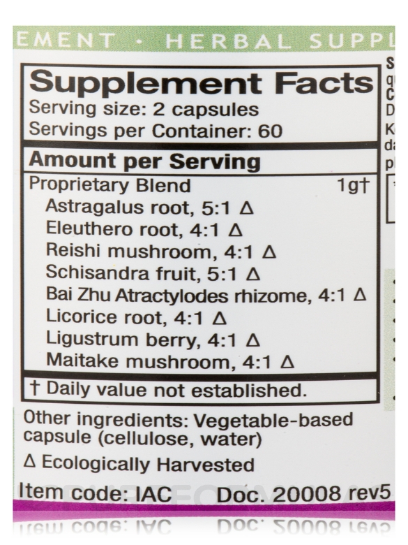 Immune Adapt™ (a Fu Zheng Formula) - 120 Vegetable-based Capsules - Alternate View 4