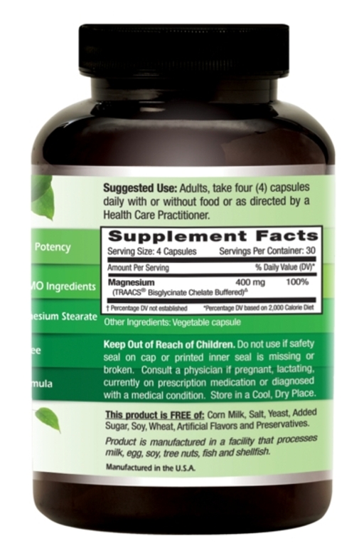 Pure Albion® Magnesium 400 mg - 120 Vegetable Capsules - Alternate View 2