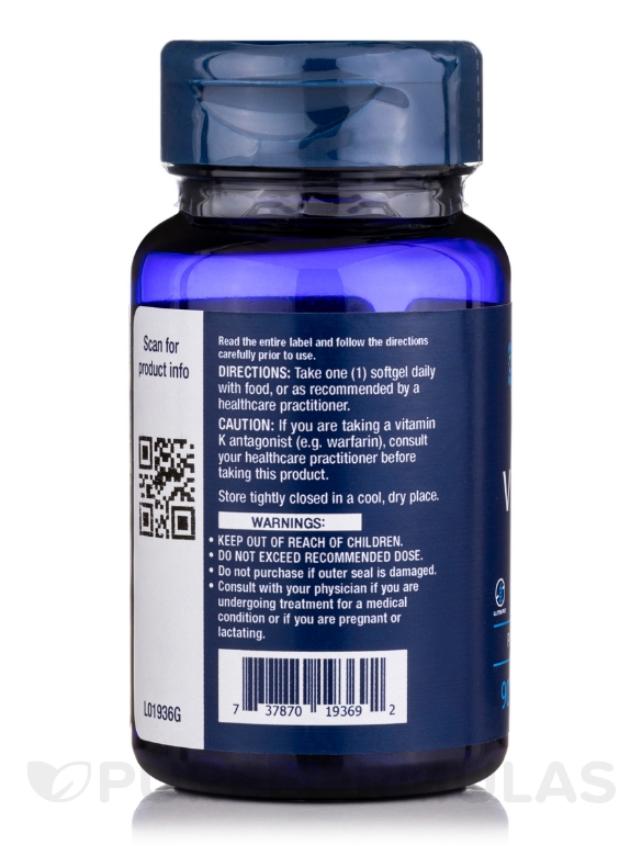 Low-Dose Vitamin K2 (MK-7) 45 mcg - 90 Softgels - Alternate View 2