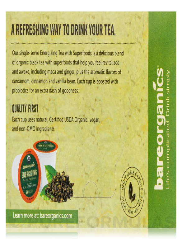 Organic Energizing Tea with Superfoods - 12 Single-serve Cups (2.12 oz / 60 Grams) - Alternate View 7