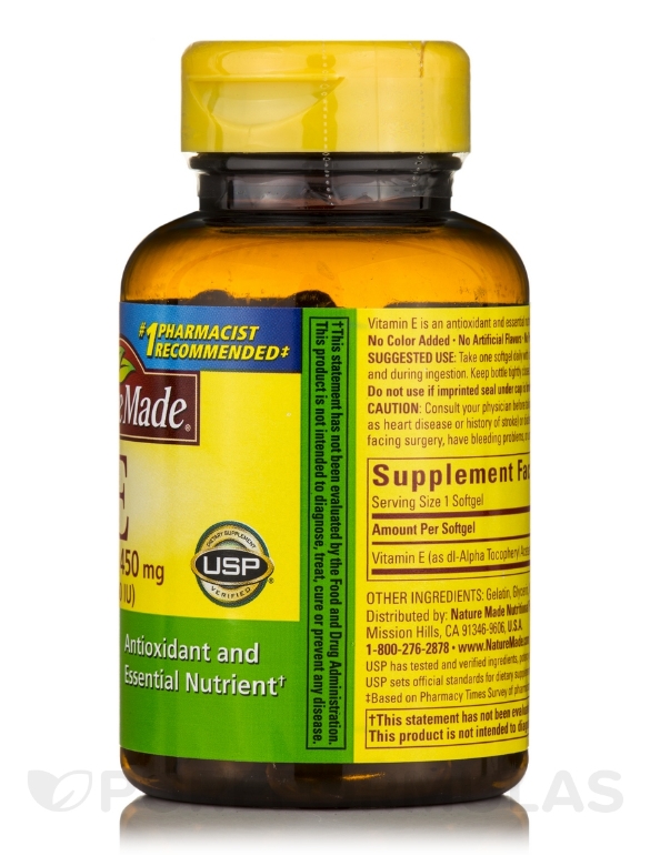 Vitamin E 1000 I.U. - 60 Softgels - Alternate View 1