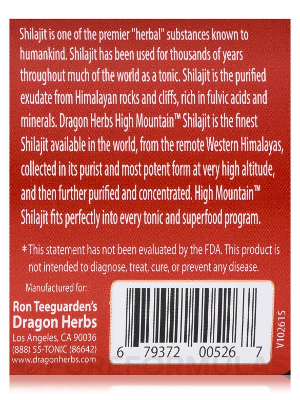 High Mountain Shilajit™ 450 mg - 60 Capsules - Alternate View 5