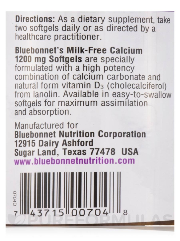 Calcium 1200 mg Plus Vitamin D3 400 IU (Milk-Free) - 120 Softgels - Alternate View 4