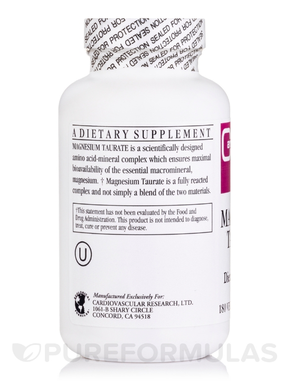 Magnesium Taurate - 180 Vegetarian Capsules - Alternate View 2