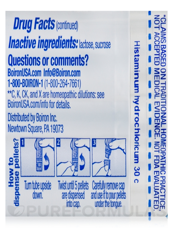 Histaminum Hydrochloricum 30c - 1 Tube (approx. 80 pellets) - Alternate View 7