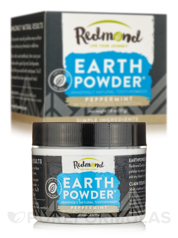 Earthpowder Peppermint with Charcoal Toothpowder - 1.8 oz (51 Grams) - Alternate View 1