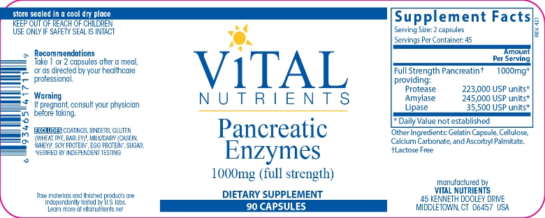 Pancreatic Enzymes 1000 mg - 90 Capsules - Alternate View 3