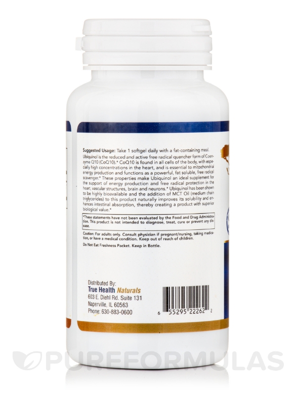 Ubiquinol 100 mg - 60 Softgels - Alternate View 2