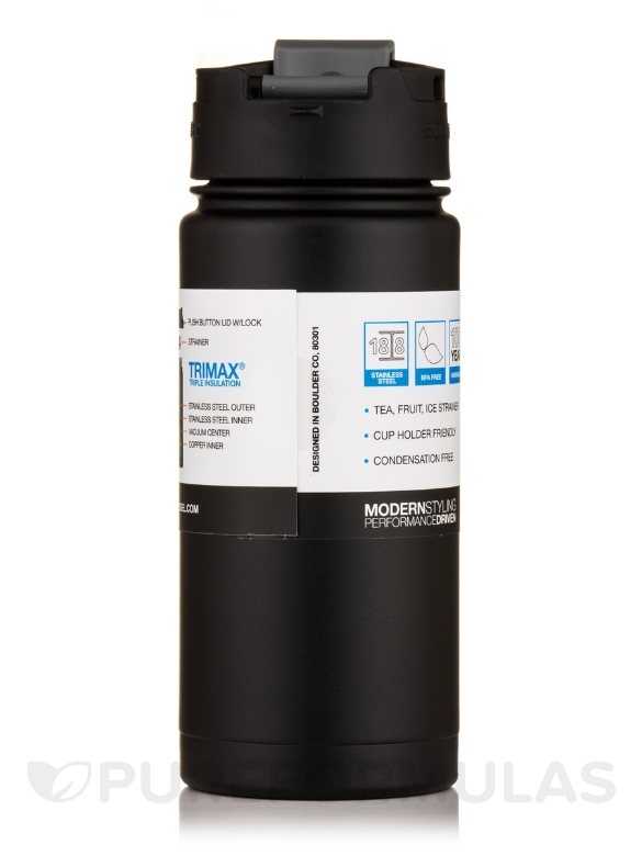 The Perk - TriMax Triple Insulated Bottle with Push-Buttom Flip Lid - Black Shadow - 16 oz (473 ml) - Alternate View 2