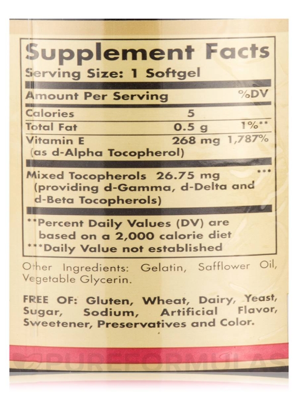 Vitamin E 268 mg (400 IU) (d-Alpha Tocopherol & Mixed Tocopherols) - 100 Softgels - Alternate View 4