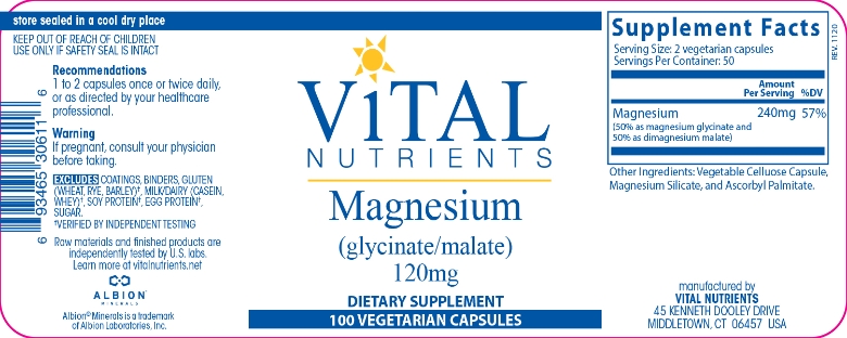 Magnesium (Glycinate/Malate) 120 mg - 100 Capsules - Alternate View 3