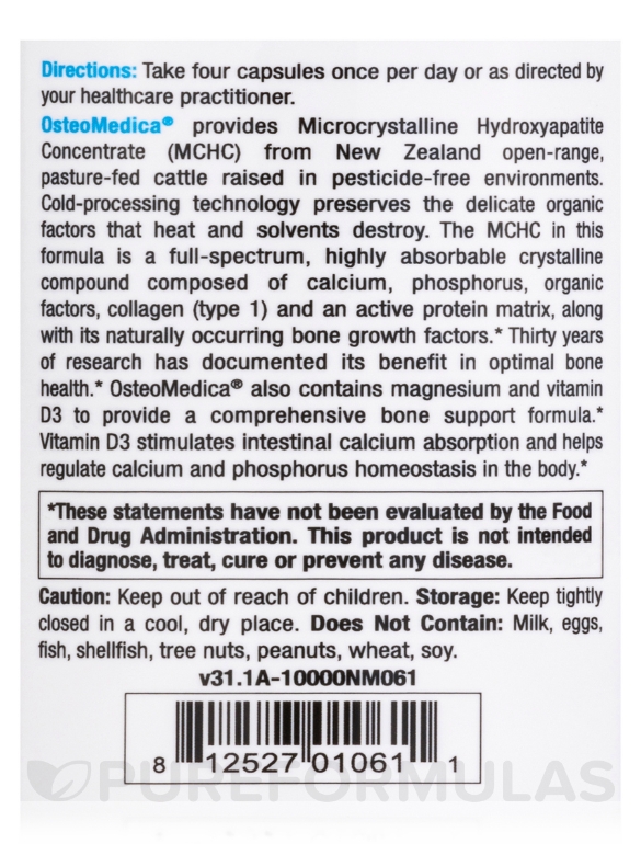 OsteoMedica® - 120 Vegetable Capsules - Alternate View 4